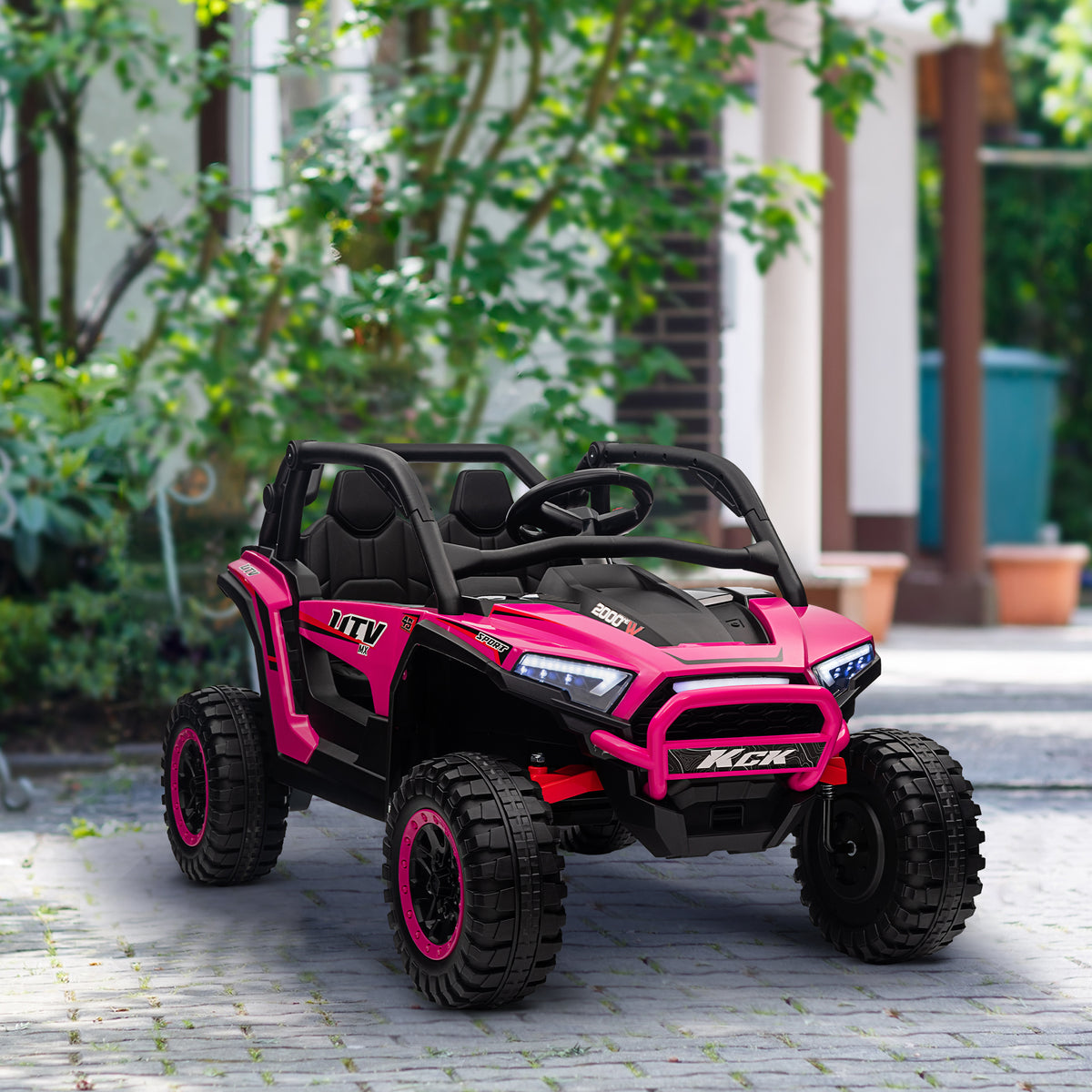 2 Seater 24V 7AH Ride on Truck, Battery Powered Electric Ride On Car w/ Remote, Suspension, 3 Speeds