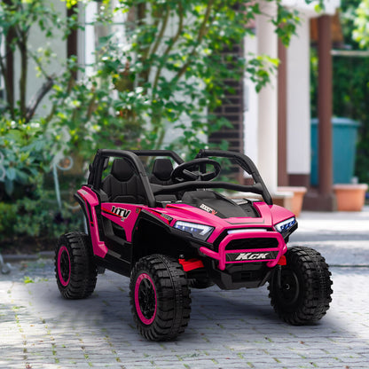 2 Seater 24V 7AH Ride on Truck, Battery Powered Electric Ride On Car w/ Remote, Suspension, 3 Speeds