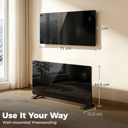 1500W 5-35℃ Smart Control Heater - Black