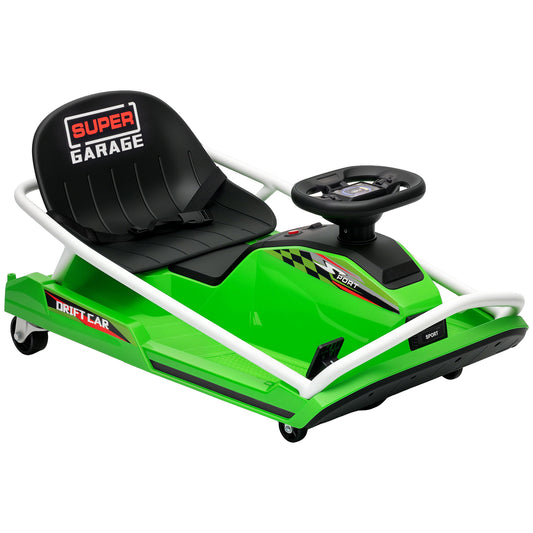 24V Electric Go Kart for Kids with Drift Mode, 300W Brushless Motor, Soft Start and Dual Speed for Ages 6-10