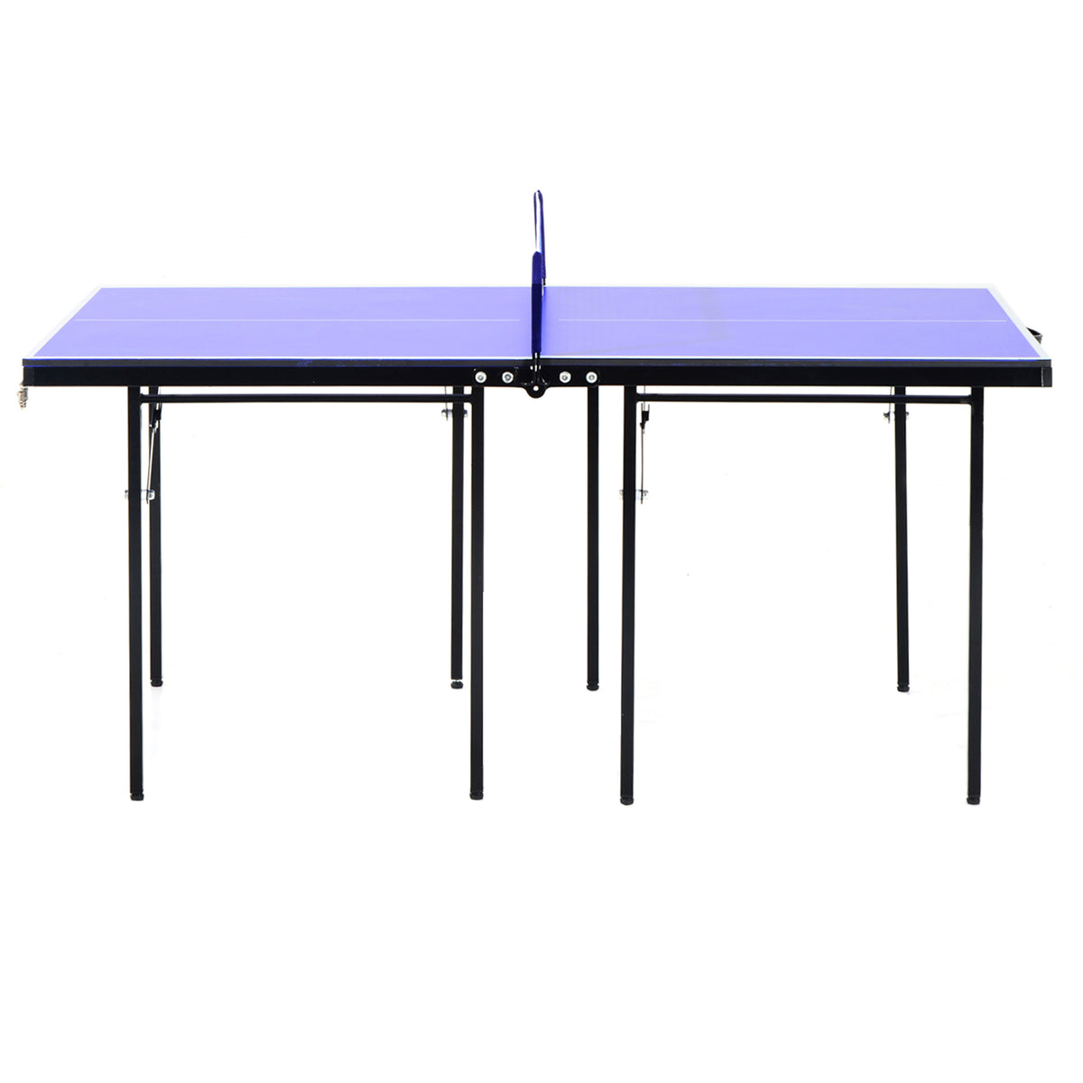 Folding 5ft Mini Compact Table Tennis Top Ping Pong Table Set Professional Net Games Sports Training Play Blue