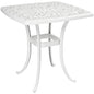 Outdoor Garden Table with 38mm Dia. Umbrella Hole, Cast Aluminium Patio End Table with Anti-slip Foot Pads for Garden