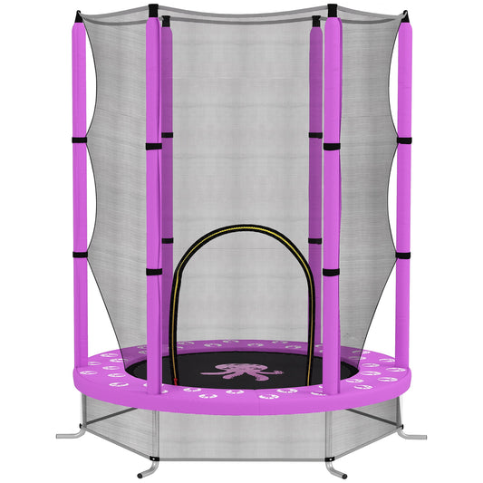 4.6ft Toddler Trampoline w/ Safety Enclosure Net, for Indoor Outdoor Use, Ages 3-6 Years