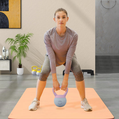 4KG Soft Kettlebell, Kettle Bell with Non-Slip Handle for Home Gym, Weight Lifting, Strength Training, Purple/Grey