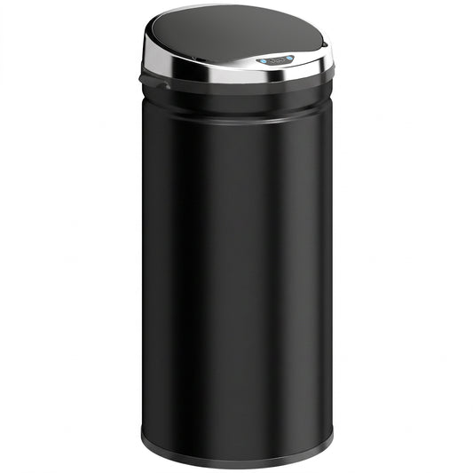 42L Automatic Motion Sensor Rubbish Bin with Fingerprint Resistant, Stainless Steel, Black