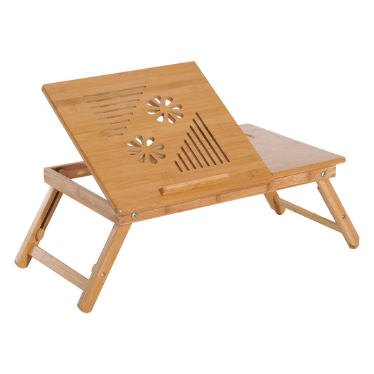 Portable Laptop Desk Notebook Tray PC Bed Table with Drawer Adjustable & Foldable (55L x 35W x 22-32.5H (cm))