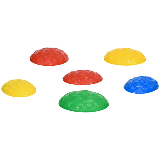 Six-Piece Kids Stepping Stones, with Non-Slip Mats, Balance River Stones