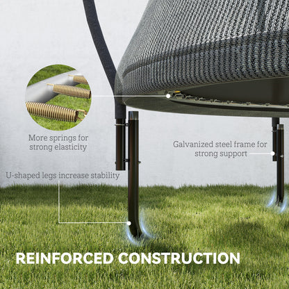 10ft Outdoor Trampoline with Enclosure Net, Spring Cover, Black