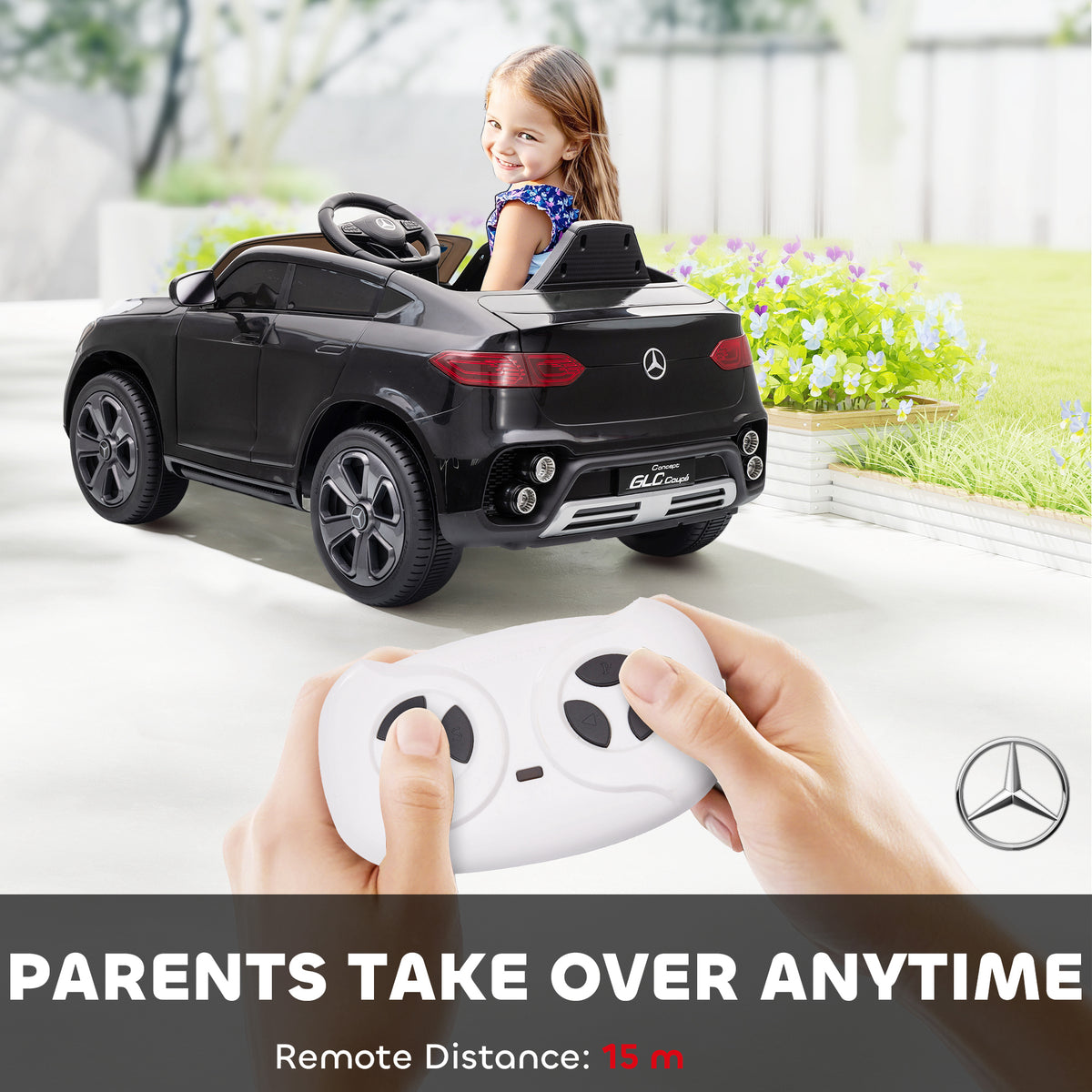 Mercedes-Benz GLC Licensed Kids Ride on Car with Remote Control, Soft Start, MP3, LED Headlights