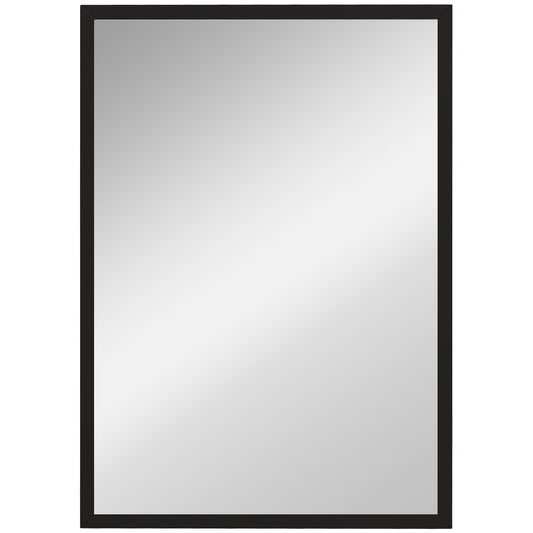 Wall Bathroom Mirror, 70 x 50 cm Wall-Mounted Mirror for Living Room, Bedroom, Hallway, Black
