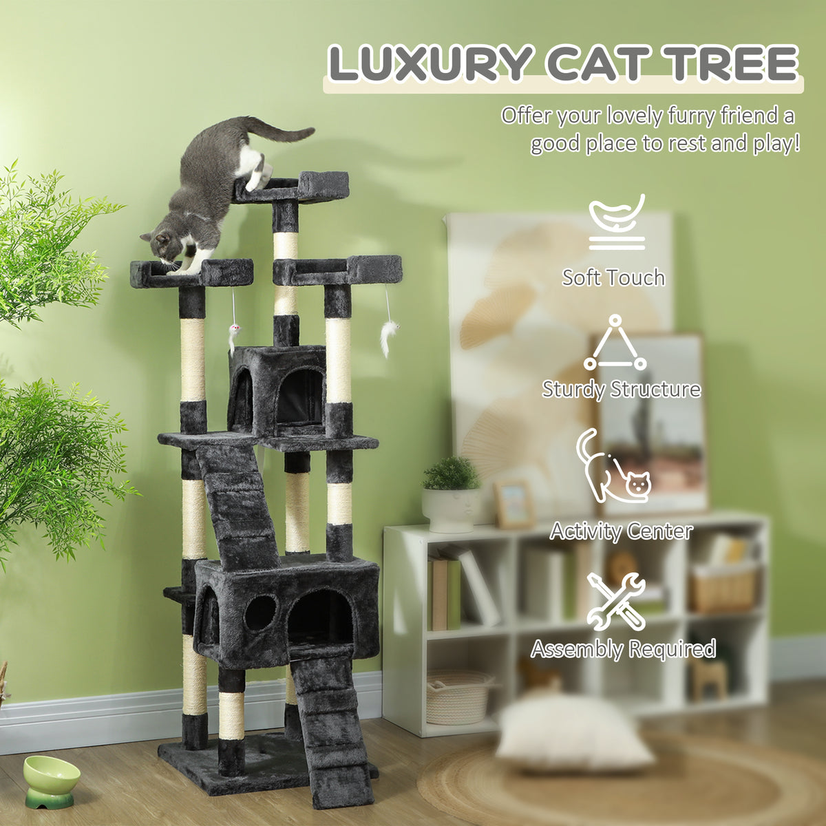 Cat Tree Scratching House, Activity Play Centre