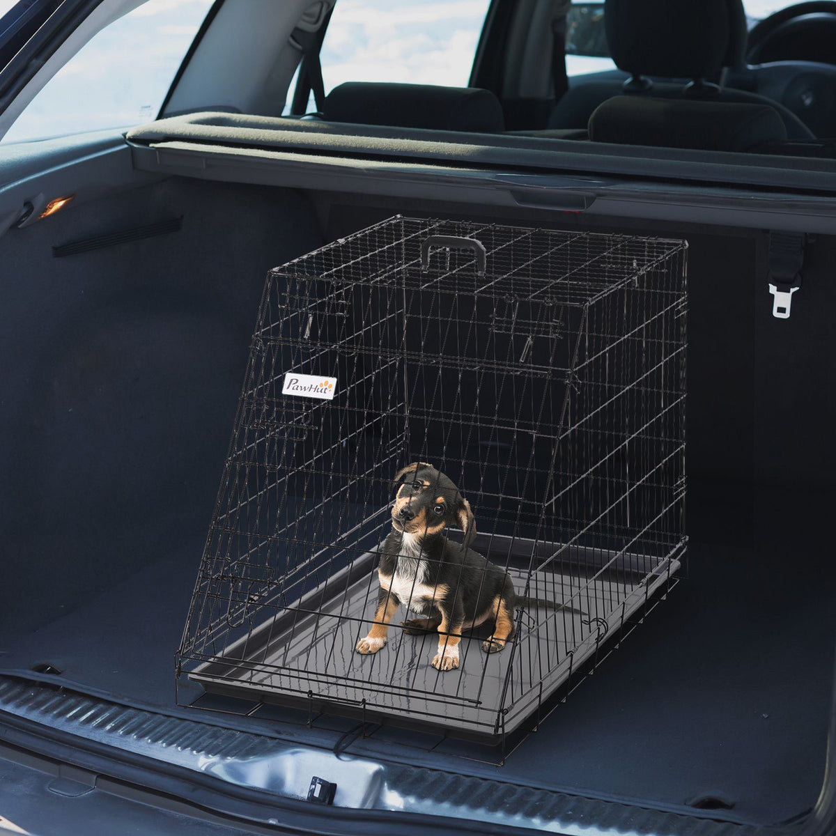 Trapeze Collapsible Dog Pet Travel Box Cage Removable Tray 93 x 58 x 65cm