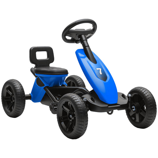 Pedal Go Kart for Kids 2-5 Years, with Silent EVA Wheels, Metal Frame