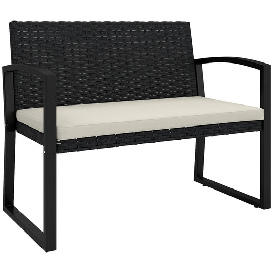 Two-Seater Rattan Garden Bench