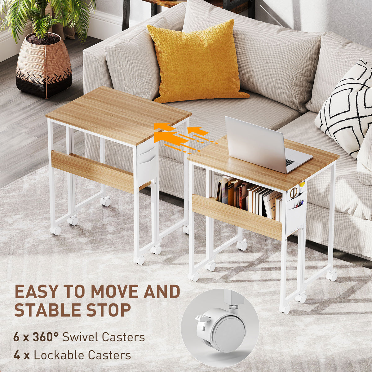 63 cm Drop Leaf Writing Work Desk - Natural Wood Finish