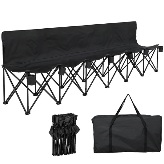6 Seater Folding Camping Chair with Cup Holder & Carry Bag