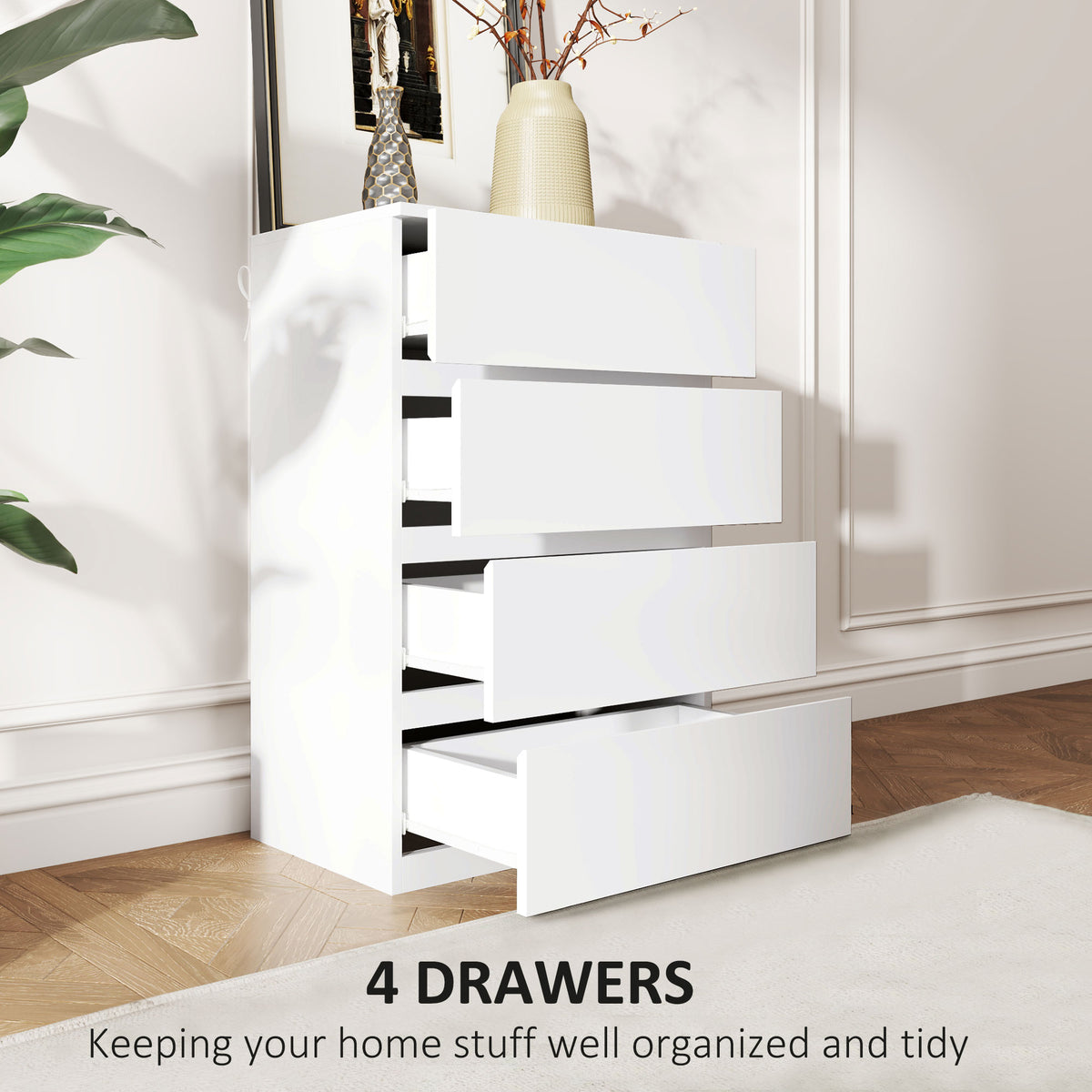 Chest of Drawers, 4-Drawer Storage Cabinets, Modern Dresser, Storage Drawer Unit for Bedroom