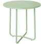 48 cm Round Garden Side Table, Small Metal Outdoor Garden Table with Rolled Edge, Green