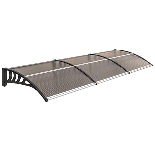 Front Door Canopy, Outdoor Awning, Rain Shelter, 303 x 96cm, Brown