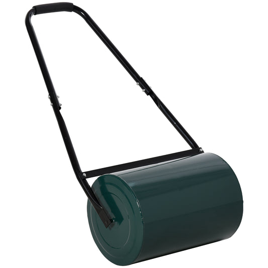 30 L Heavy Duty Water Or Sand Filled Φ30cm Garden Steel Lawn Roller Drum - Dark Green