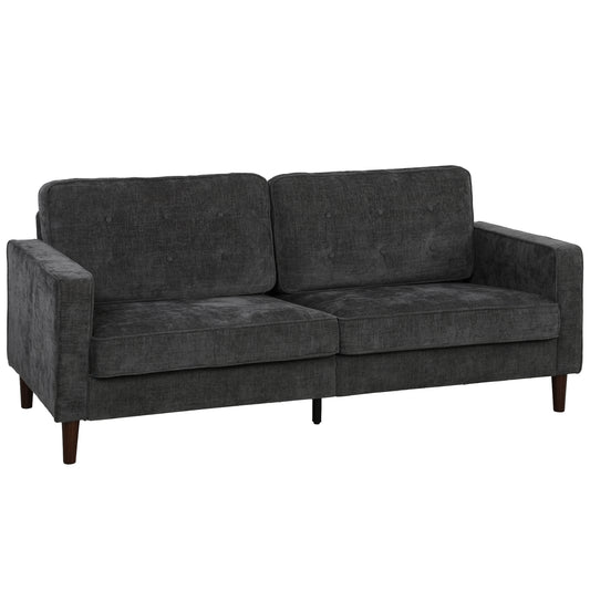 3 Seater Sofa Button Tufted Upholstered Couch with Wood Legs for Living Room