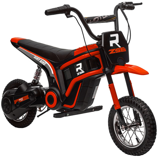 24V Electric Motorbike 18km/h with Twist Grip Throttle, Enhanced Power and Extended Range - Red