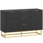 Sideboard with 3 Drawers and Adjustable Shelves for Living Room - Black
