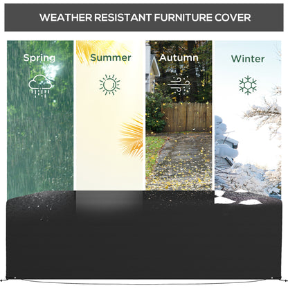 Outdoor Garden Furniture Cover Waterproof, Anti-UV 600D Heavy Duty Oxford Fabric Patio Furniture Cover for Rectangular Sofa Table Set, Black, 245 x 165 x 66 cm