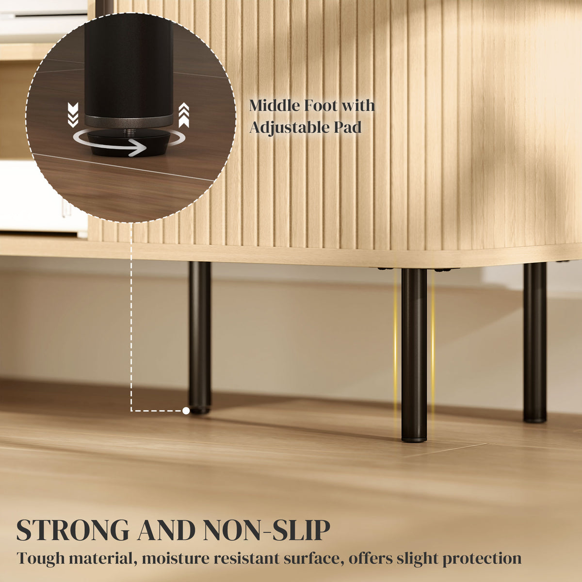 TV Stand Cabinet for TVs up to 55 Inches, TV Unit with Storage Shelves and Cupboard for Living Room