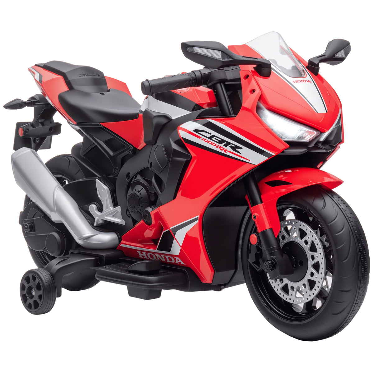 6V Honda Licensed Kids Motorcycle w/ Music, Training Wheels