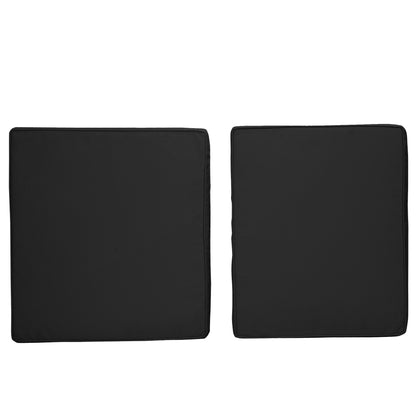 2 Piece Garden Chair Cushions with 1 Seat Cushion 1 Back Pad for Rattan Sofa Chair, Outdoor Seat Pads for Indoor and Outdoor Use, Black