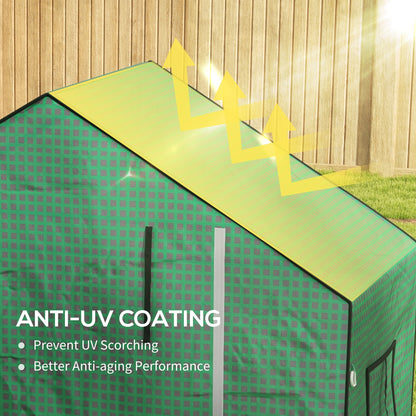 Greenhouse Cover Replacement Walk-in PE Hot House Cover with Roll-up Door and Windows, 140 x 73 x 190cm