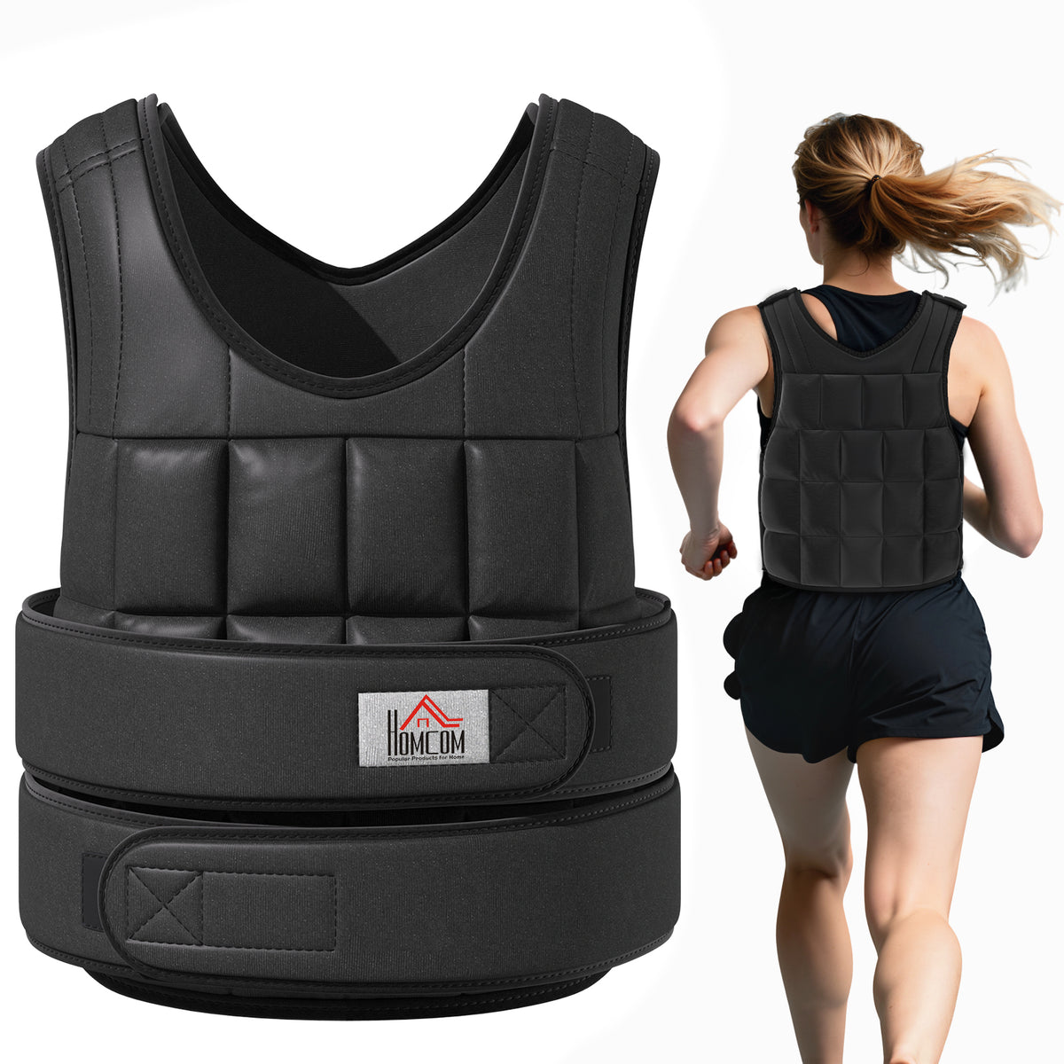 20KG Adjustable Weight Vest, Black
