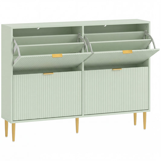 Four-Drawer Shoe Cabinet - Light Green