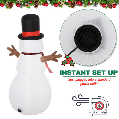 6ft Giant Inflatable Snowman Christmas Decoration w/ LED Lights Accessories Cute Family Fun Seasonal Outdoor Indoor