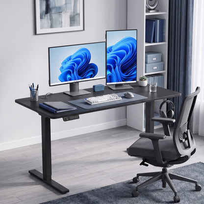 Standing Desk Memory Control Height Adjustable Desk 2 Cable Holes LED Display Sit Stand Desk Black