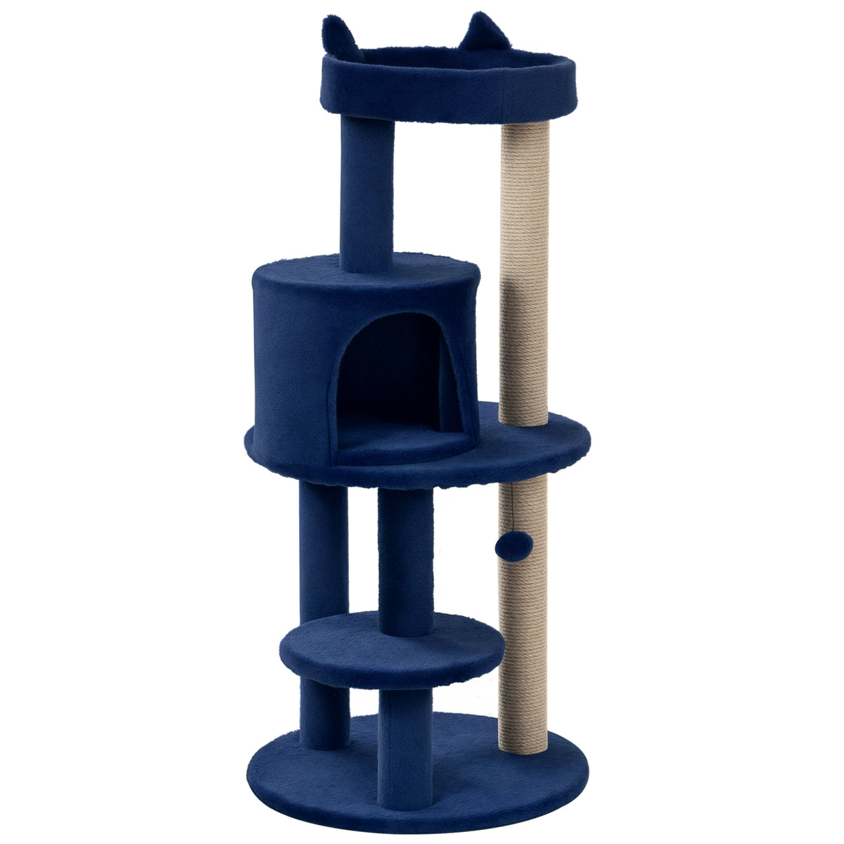 104 cm Cat Tree, Cat Condo Tree Tower, Cat Activity Centre with Scratching Posts, Plush Perches, Hanging Ball