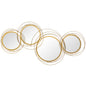 Metal Wall Art 56cm Modern Decorative Mirror Decor for Living Room Bedroom Dining Room, Gold