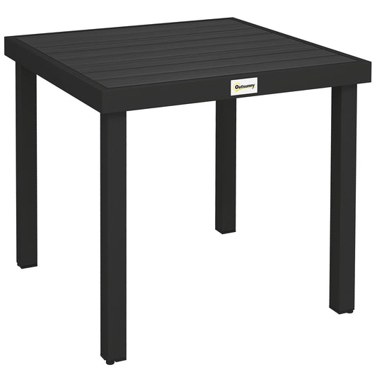 78 cm Garden Dining Table for 4 People, Square Outdoor Coffee End Side Table with Aluminium Legs