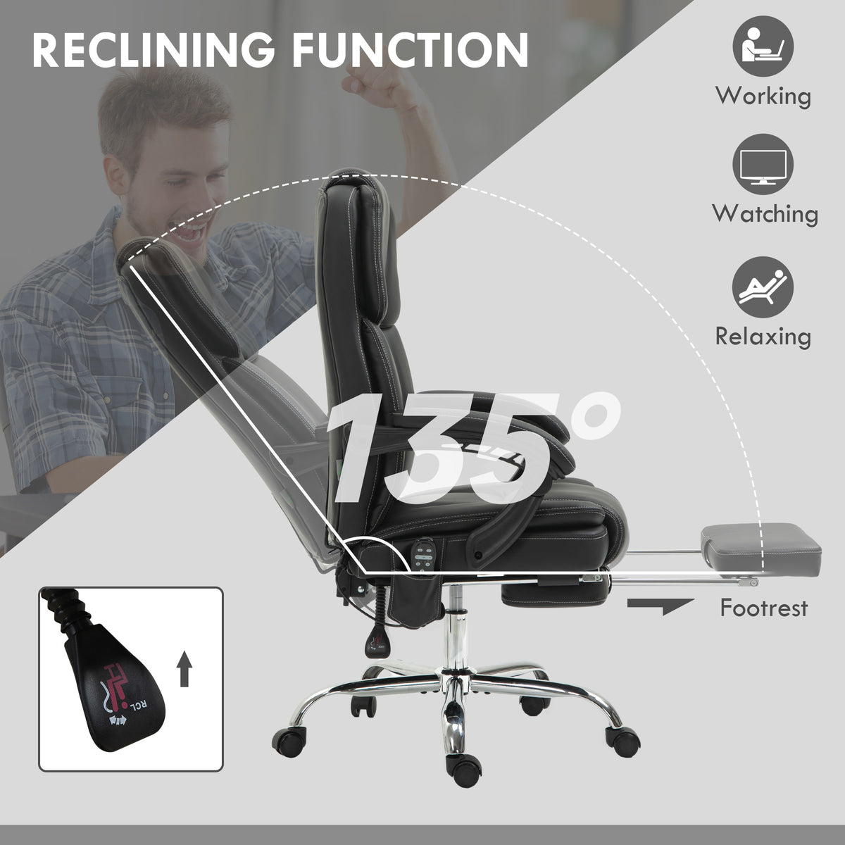 Six Point Vibrating Massage Office Chair