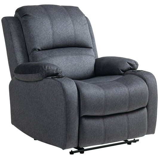 Microfibre Manual Reclining Armchair, with Footrest