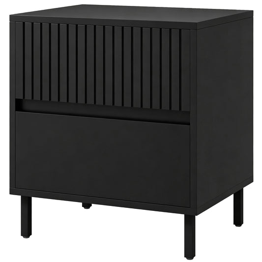 Bedside Cabinet, Bedside Table with 2 Drawers, Storage and Steel Legs for Bedroom, Living Room