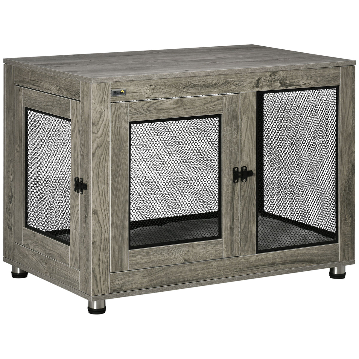 2-in-1 Dog Cage & Side Table, with Two Doors, Cushion