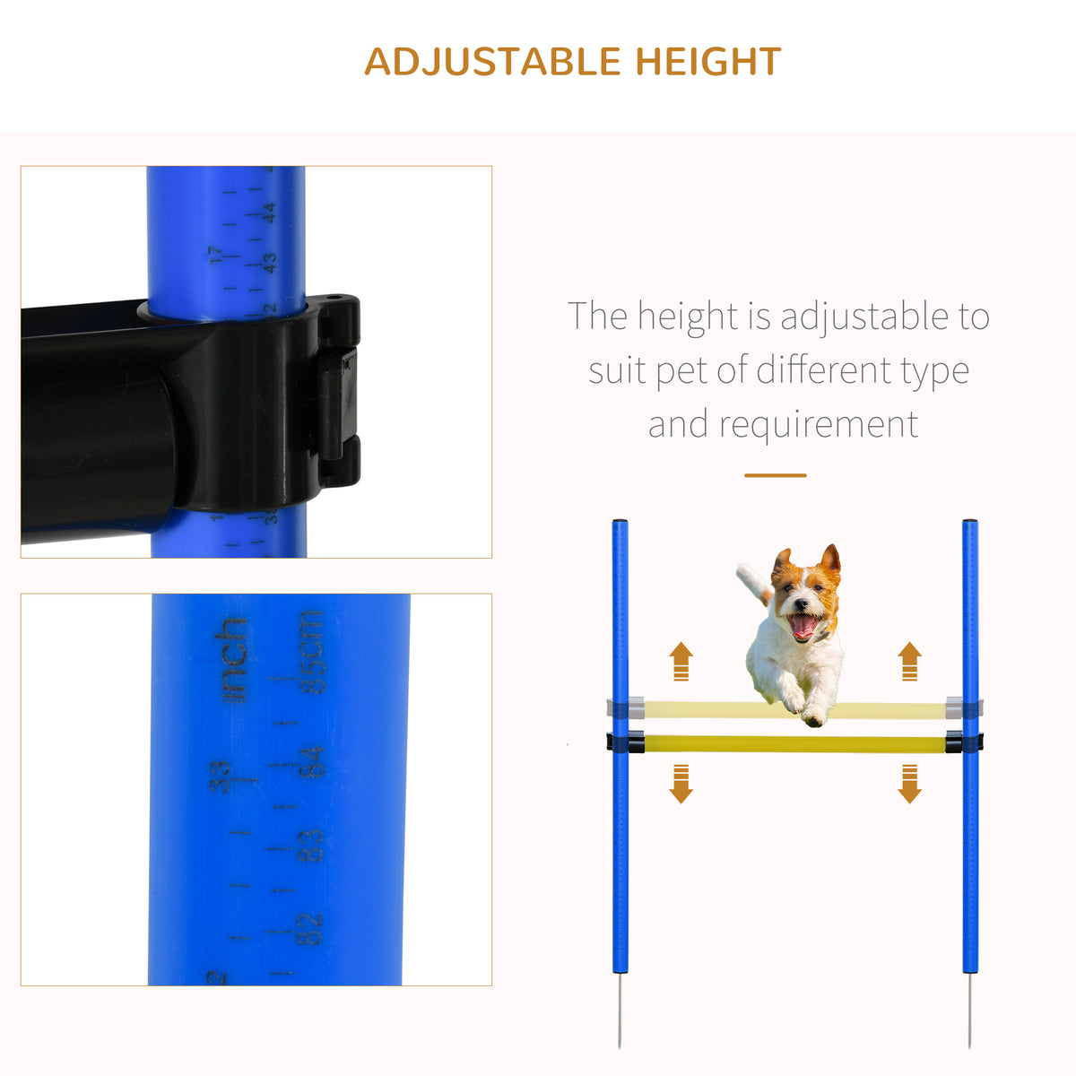 Pet Agility Training Equipment Dog Play Run Jump Obedience Training Set Adjustable (Poles + Hurdle + Tunnel + Pause Box)