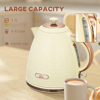 Electric Kettle, 1.7L, Fast Boil, 3000W Cordless Water Kettle with Removable Washable Anti-scale Filter
