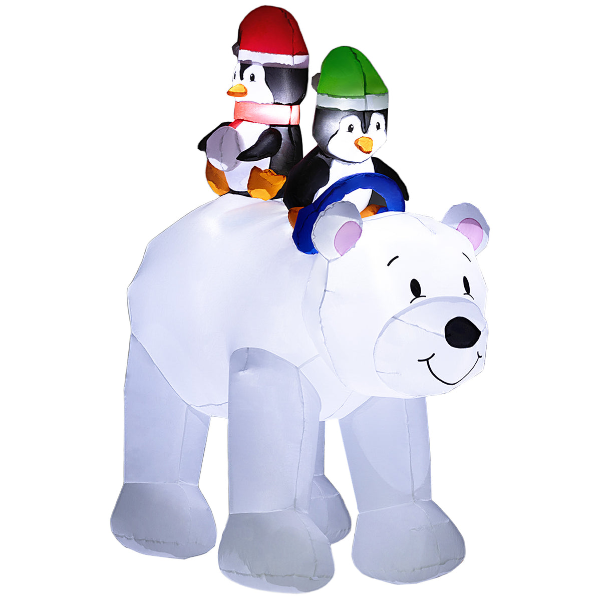 6.4ft Inflatable Polar Bear and Penguin Christmas Inflatable