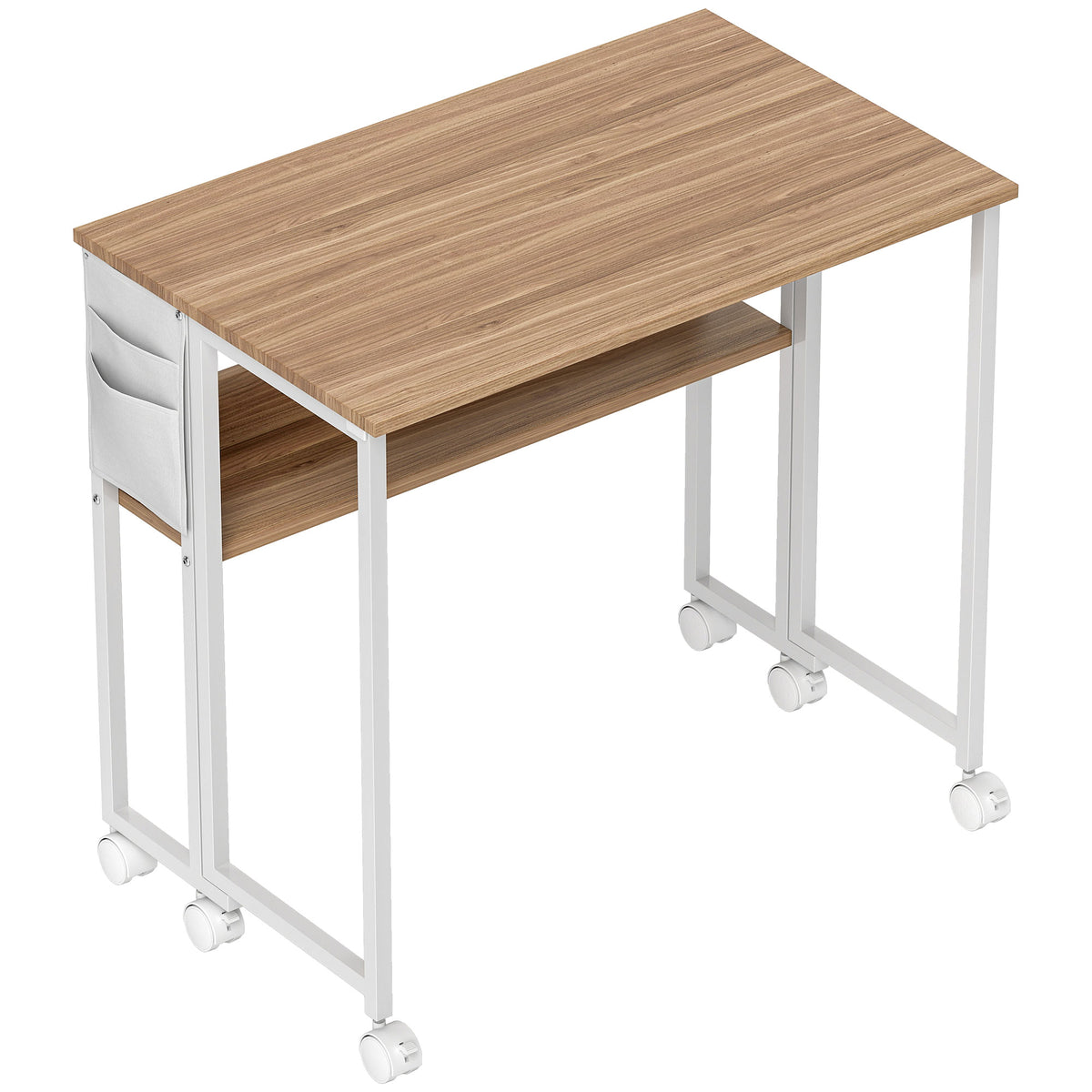 80 cm Drop Leaf Writing Work Desk - Natural Wood Finish
