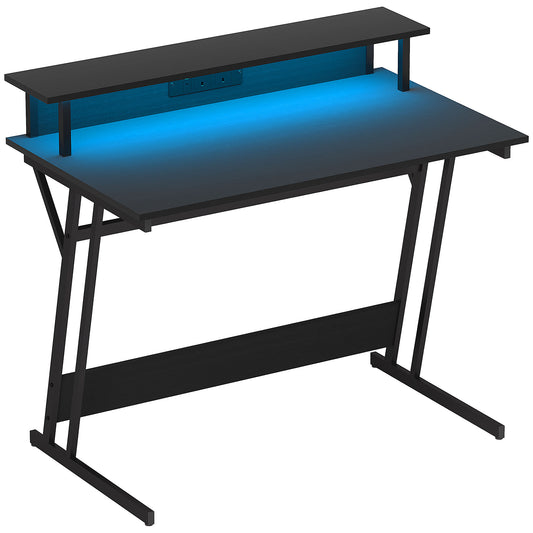 Two-Level LED Gaming Desk