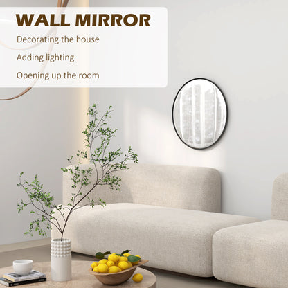 61cm Decorative Wall Mirror for Bedroom Living Room, Modern Round Bathroom Mirror for Home Decor