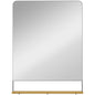 Wall Mirror with Wood Shelf - Black